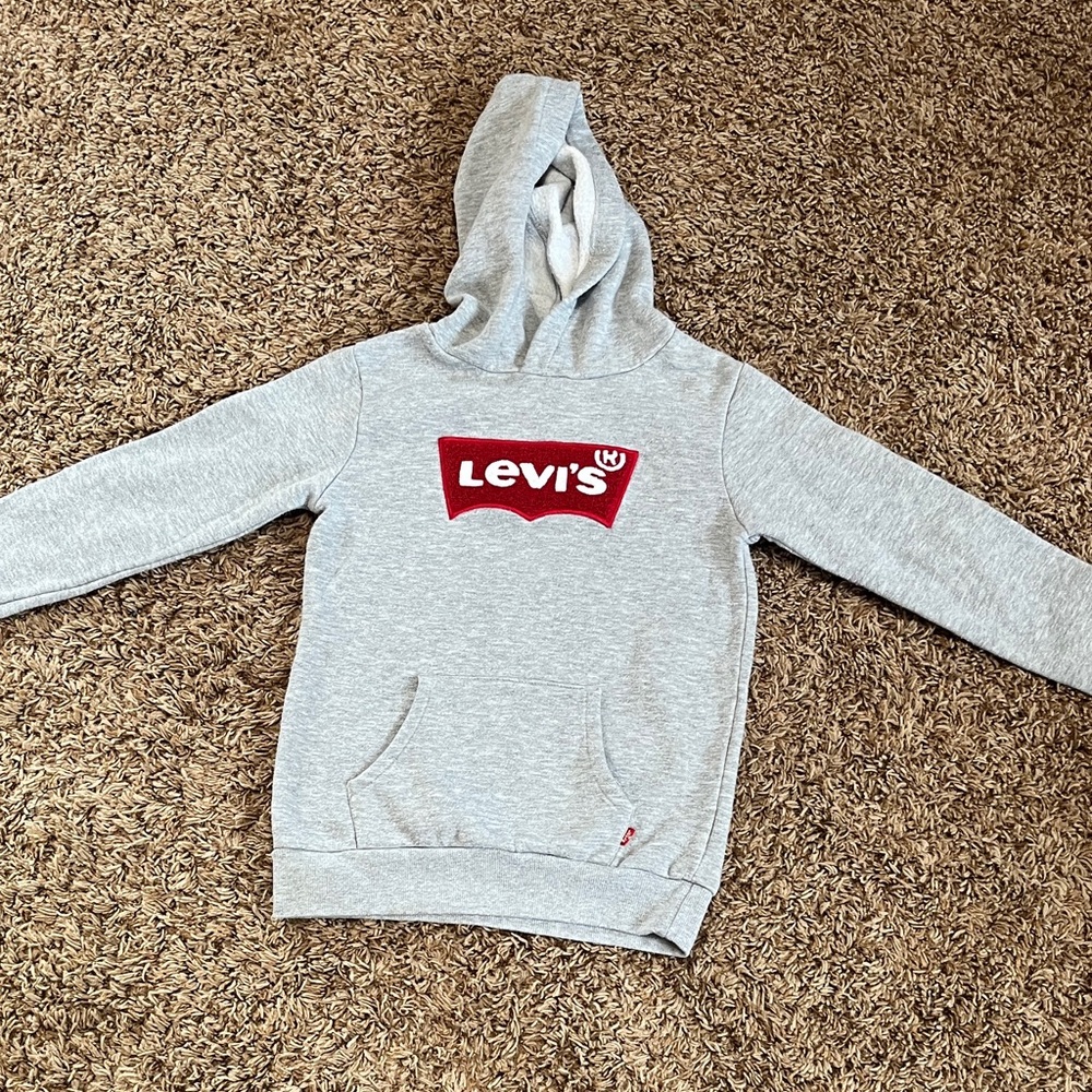 Levi's Kids Hoodie in Gray with Red Logo